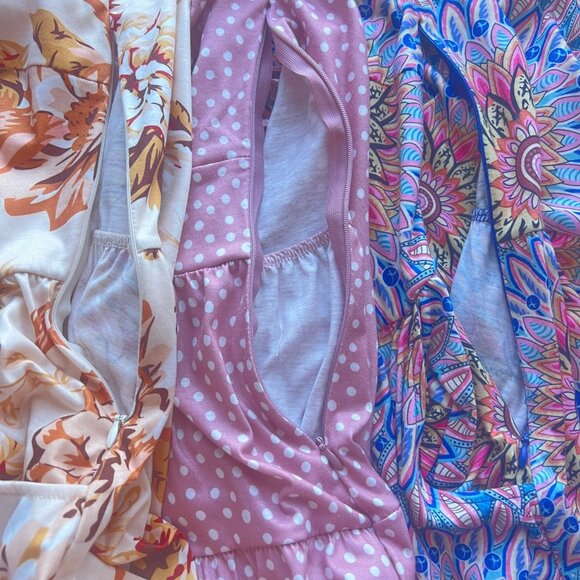 Yathon Floral Polka Dot Boho Print Spaghetti Strap Sundresses Womens Sz XL 3-Pk - Picture 15 of 16